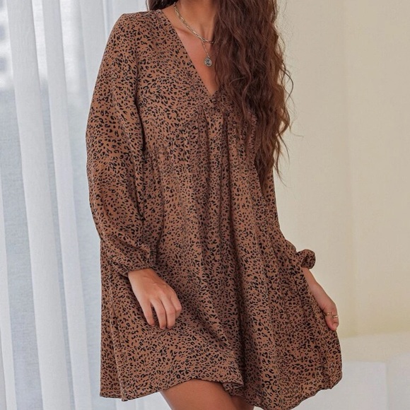 🔥LAST CHANCE🔥Leopard Print Babydoll Dress 🐾 - Picture 4 of 5